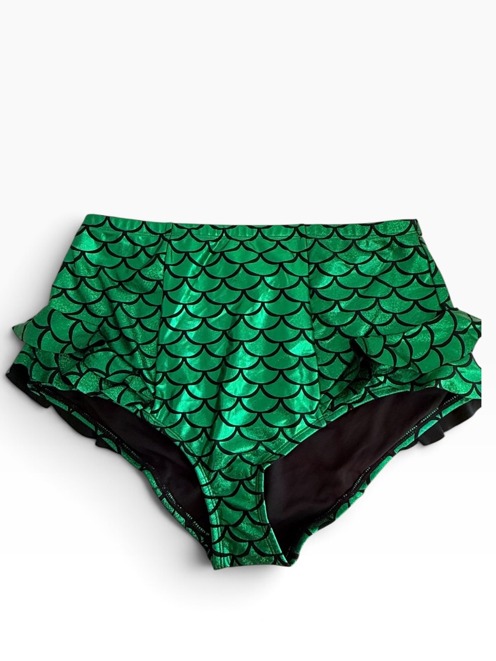 torrid Disney Ariel Brief with Ruffles High-Waist Iridescent Green Scales 2X